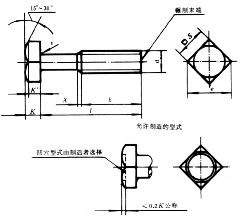 方头螺栓 C级