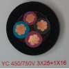 橡皮电缆YC 3*25+1*16，重型橡套电缆YC